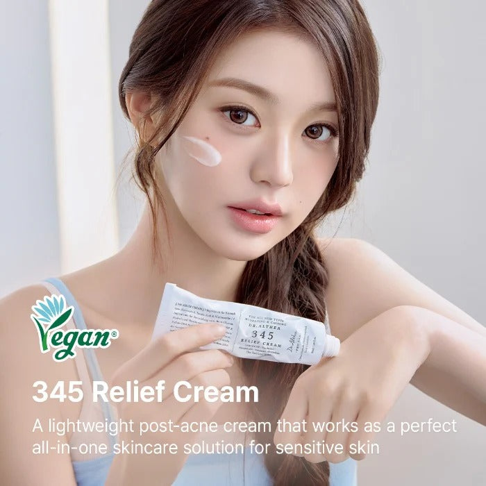Dr.Althea 345 Relief Cream | PDRN & Hyaluronic Acid for Hydration, Blemish Care | Post-Acne Face Moisturizer with Centella & Niacinamide | Korean Vegan Skincare, 1.69 Fl Oz (Ver.2 - Pack of 2)